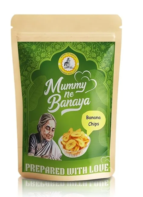 Mummy Ne Banaya Traditional Round Shape Banana Chips 200g Kerala Snack | Crispy Kerala Banana Chips Premium Homemade Snack | Healthy Snacks | No Added Preservatives | Healthy Crispy Fruit Chips | Freshly Packed (Pack of 2)