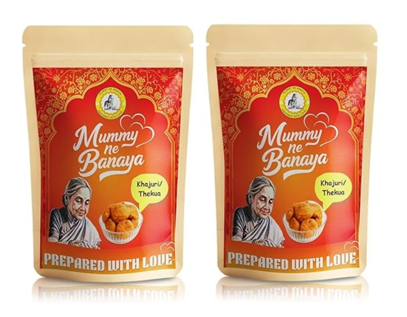 Mummy Ne Banaya Bihari Thekua | Traditional Indian Crispy Sweet Snack Made in Desi Ghee | Homemade Crispy Thekua Biscuits | Chhath Puja Special | 250g Ziplock Pack of 2