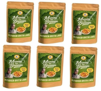 Mummy Ne Banaya Homemade Banana Chips | Traditional South Indian Snack | Prepared with Love | Crispy & Tasty Tea-Time Snack | 100% Natural, Preservative-Free 70GM (Pack of 6)